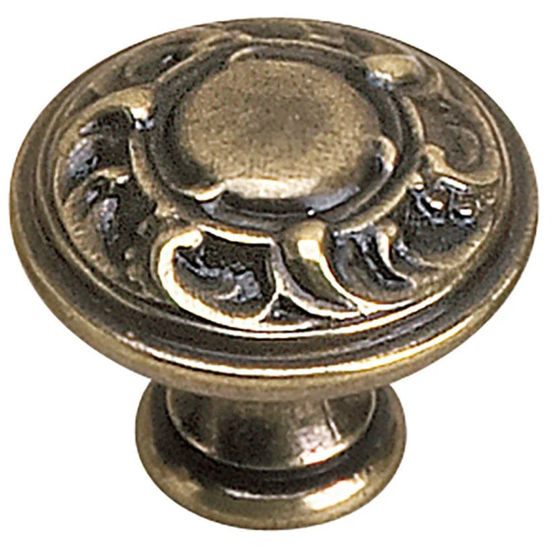 Traditional Knob, 1-3/16" D, Burnished Brass